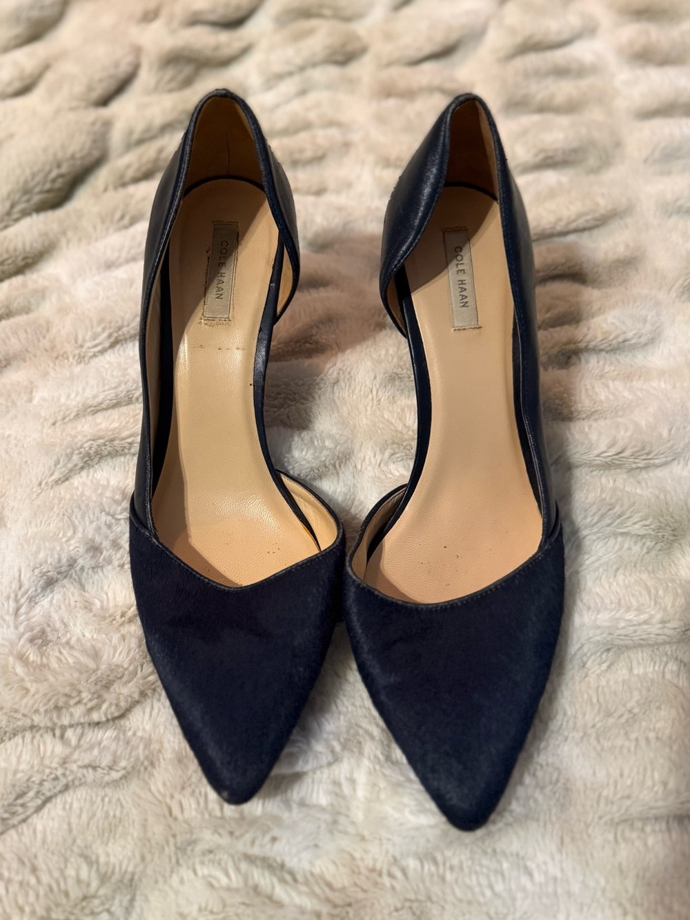 Cole Haan Navy Pointed D'Orsay Pumps